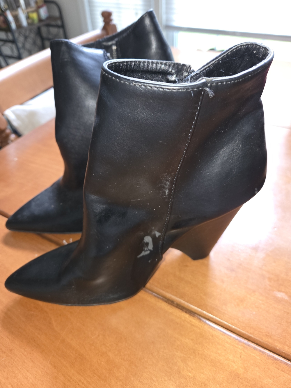 Charlotte Russe Black Pointed Toe Wedge Ankle Boots